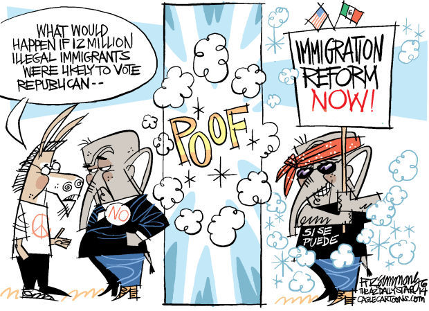 Daily Fitz Cartoon: Immigration reform